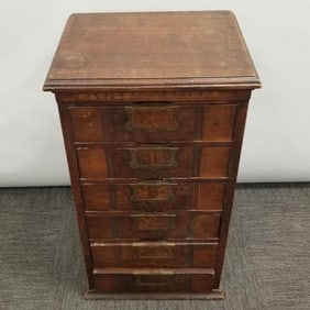Antique National Cabinet Co. 6-drawer file 29"H 16"W 12 1/4"D; 12 1/2"W x 9 1/4"D interior drawer
