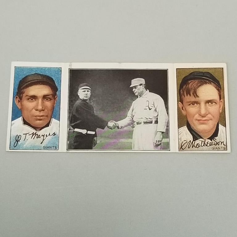 Antique cigarette triptych card: Matthewson & Meyers (as seen- condition) (1 of 8)