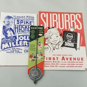 2 Minnesota music related posters & a "Tonka Toaster"- largest 23 3/4"H 17 3/4"W