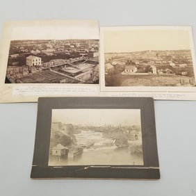 3 early photos: St. Paul in 1857 & St. Anthony Falls ? (some as seen) 8 3/4"H 10"W largest