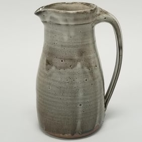 Warren Mackenzie handled pitcher: not stamped- 8 3/4"H