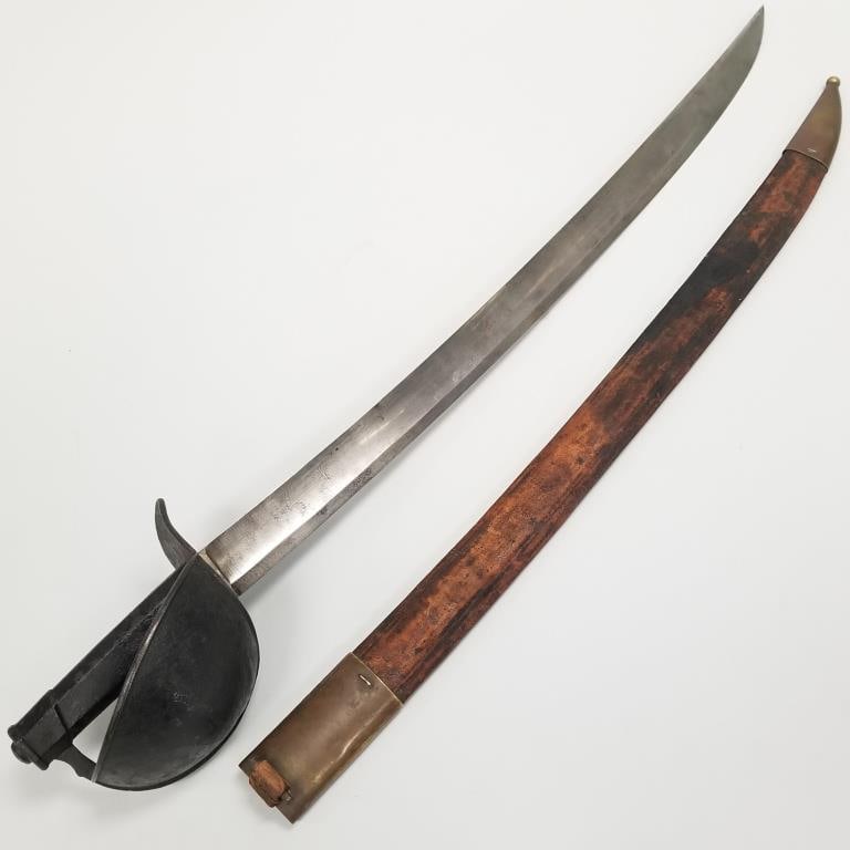 Antique 19th c. Chatellerault cutlass Naval sword- dated- with hallmarked brass fittings- 32"L (1 of 14)