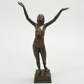 H. Parzinger bronze signed figural statue- 16"H