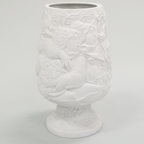 Alvar Sunol Munoz- Ramos porcelain vase "Los Cuartro Elementos" 17"H 11"D