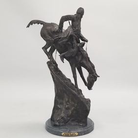 Frederic Remington bronze recast sculpture "Mountain Man" 28"H 20"W