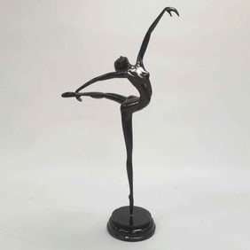 Hattakitkosol Somchai (attribution; unsigned) bronze sculpture of a dancer on vase (as seen- base