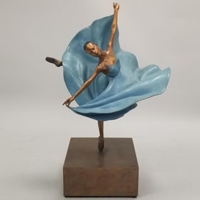 Ramon Parmenter figural bronze- signed, numbered 22/74 & dated 1989- 31"H 21"W on base- 62 lbs
