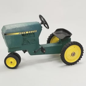 Vintage John Deere by Ertl metal pedal tractor- 24"H 36"L 18"D