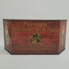 Champion Dependable Spark Plugs advertising countertop display- 14 1/4"H 29 1/2"W 9 1/4"D