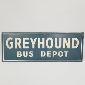 Greyhound Bus Depot G-68 advertising sign- 17 3/4"H 47 1/2"W