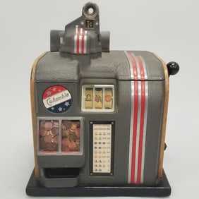 Grotchen "Columbia" penny coin operated slot machine- 18"H 15"W 11"D- working condition