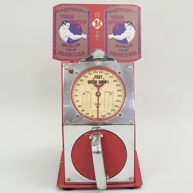 Universal Grip "Test Your Grip" coin operated strength tester- Holly Manufacturing (some