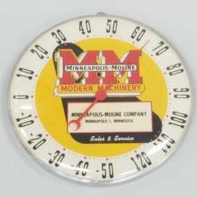 Minneapolis-Moline Modern Machinery- Minneapolis 1 Minnesota advertising thermometer- 12"D- working
