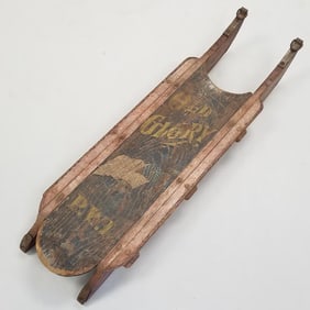 Old Glory Citizen Kane style wood sled- 41"L