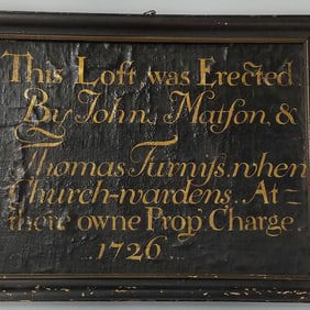 Antique hand painted framed property sign on canvas marked 1726- 20 3/4"H 26 1/2"W