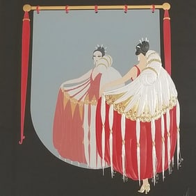Erte ornately framed serigraph/ lithograph "The Mirror" pencil signed & numbered 165/300- 38"H 32