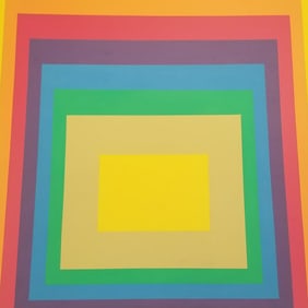 Urban Stanley Couch oil painting on canvas "Yellow Square" signed on reverse with university label-