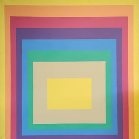 Urban Stanley Couch oil painting on canvas "Yellow Square" signed on reverse with university label-