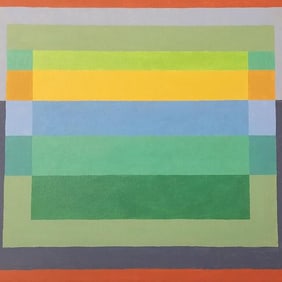 Urban Stanley Couch oil painting on canvas titled "#4" signed, dated 1966 & titled on reverse- 16