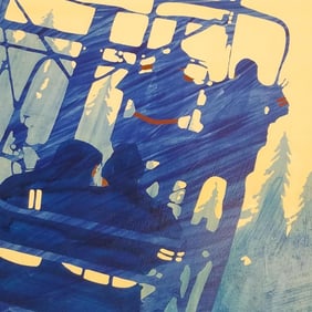 Bruce Roberts signed oil painting on canvas- 40 1/4"H 40 1/4"W OD framed