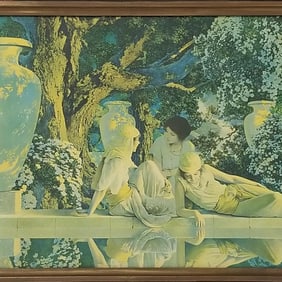Maxfield Parrish print "Garden of Allah" in original frame- 20"H 35"W