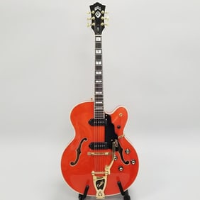 Guild X500T hollow body guitar- serial #AK500107 with case- 46 1/2"L 20 1/2W 7"D (case size)