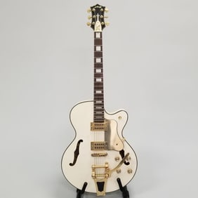 Arbor hollow body guitar model #AD140 with case (as seen- strap button through body) 45 1/2"L 20