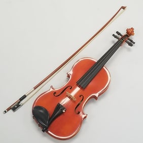 Otto A. Glaesel violin model #V134E serial #1316- with bow & case with COA- 31"L 11"W 5"D (case