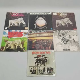 7 vintage Beatles record albums: Foreign in the Beginning Beatles & Tony Sheridan, Dawn of the