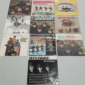 10 vintage Beatles record albums incl foreign pressings: Rubber Soul, Twist and Shout, Greatest,