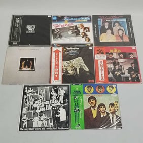 8 vintage Beatles record albums incl some Japan press: Birth of Beatles, West Coast Invasion,