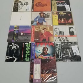 13 record albums incl some Japan press: Chicago, Stevie Wonder, Aerosmith, doors, Deep Purple