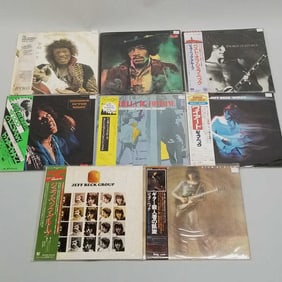 8 record albums some Japan press: 4 Jimi Hendrix & & 4 Jeff Beck