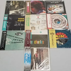 10 vintage record albums Japan press: Dylan at Bodokan, Beck, Brubeck, Lennon, New Soul Music,
