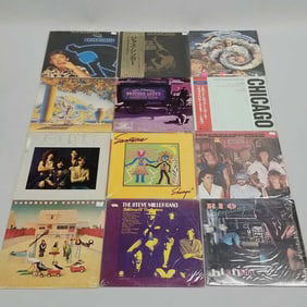 12 record albums some Japan press- Night Ranger, REO Speedwagon, Steve Miller, Yardbirds, Chicago,