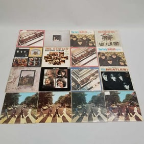 16 Beatles, etc record albums: Rarities, Early Beatles, '65, 1962-1966, Second Album, Let It Be,