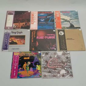 8 record albums some Japan press- Deep Purple, Grand Funk Railroad, Santana, Chicago