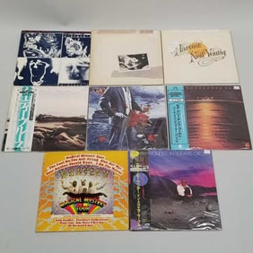 8 record albums some Japan press- The Rolling Stones, Fleetwood Mac, Neil Young, Moody Blues, CCR,
