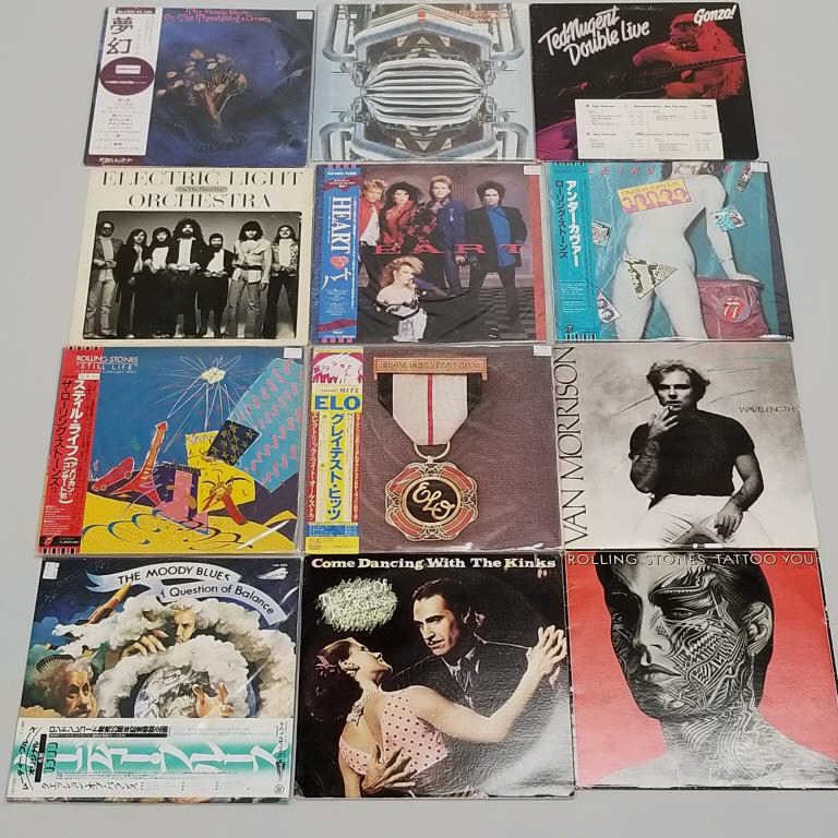 12 record albums some Japan press- The Rolling Stones, ELO, Heart, Kinks, Moody Blues, etc (1 of 14)