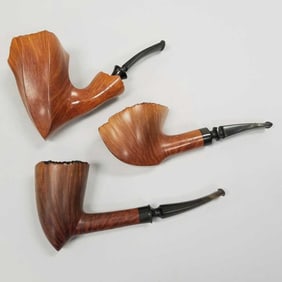 3 Danish freehand wood pipes: 2 Viggo Nielsen & 1 Celius- 6" longest