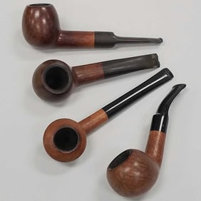 4 Cellini briar pipes: 1 Colossal & 3 Original - 6" longest