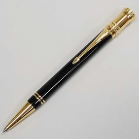 Parker Duofold black lacquer ball pen with case & box- box- 1 7/8"H 8 1/4"W 4 3/4"D