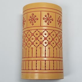 Beaumont Mood (San Antonio, TX) ceramic wall sconce with polychrome glaze- 12 1/2"H 7 1/2"W 6"D