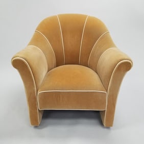 Art Deco club chair Josef Hoffman, attribution- velvet upholstered (some minor wear)- 36"H 35"W 35"D