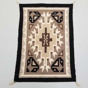 Navajo rug- Two Grey Hills- weaver Thelma Brown Newcomb, N.M.- 23 1/4" x 34 1/2"
