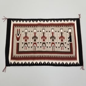 Navajo rug- Lukachukai Yei- weaver Marlene Tyler Fruitland, N.M.- 40" x 25 1/2"