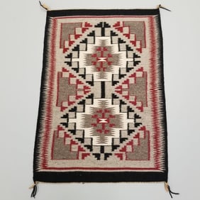 Navajo rug- Ganado- weaver Lillie Edison- Fruitland, N.M.- 36" x 25"