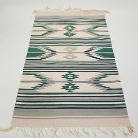 Zapoteca woven rug- Oaxaca- 76" x 47 3/4"