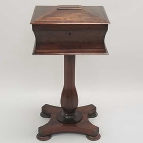 Antique Victorian rosewood tea caddy- 28"H 14 3/4"W 12 1/4"D