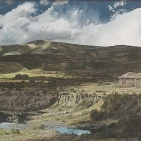 Baron Postmus framed original oil painting on canvas "Open Montana Rangeland" 36"H 60"W OD